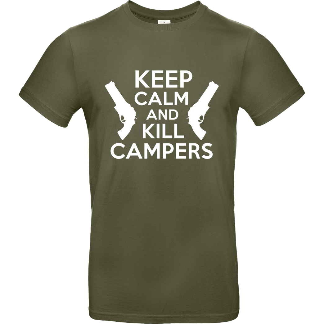 bjin94 Keep Calm and Kill Campers T-Shirt B&C EXACT 190 - Khaki