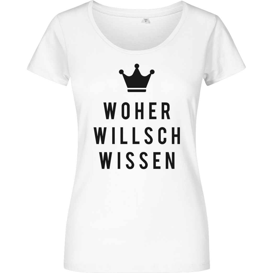 Krench Royale Krencho - Woher willsch wissen T-Shirt Girlshirt weiss