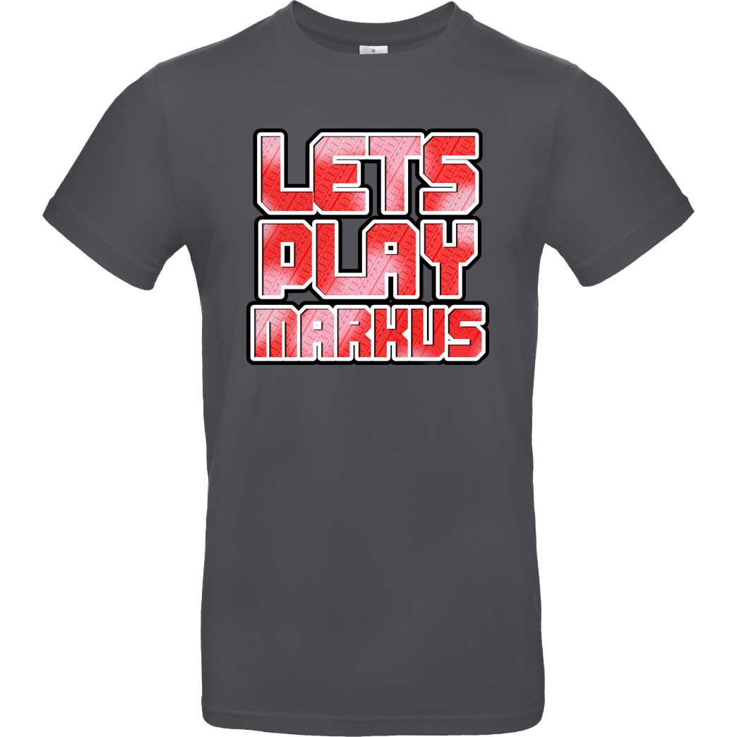 LETSPLAYmarkus LetsPlayMarkus - Logo T-Shirt B&C EXACT 190 - Dark Grey