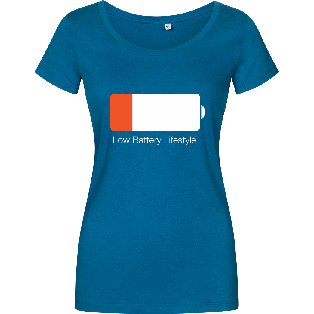 Geek Revolution Low Battery Lifestyle T-Shirt Girlshirt petrol