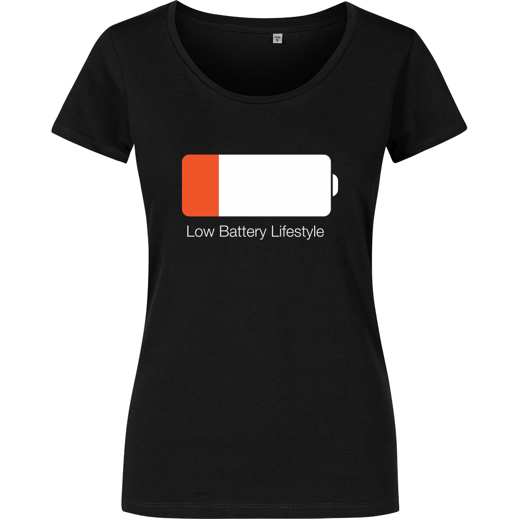 Geek Revolution Low Battery Lifestyle T-Shirt Girlshirt schwarz