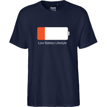Low Battery Lifestyle Fairtrade T-Shirt - navy