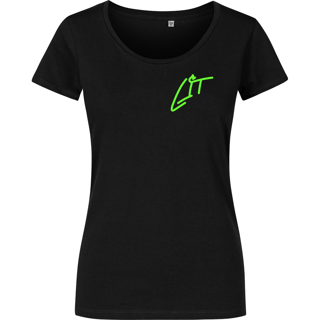 Lucas Lit LucasLit - Neon Glow Litty T-Shirt Girlshirt schwarz