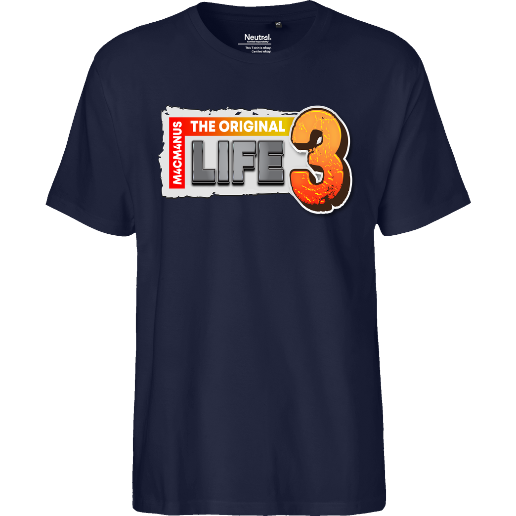 M4cM4nus M4cM4nus - Life 3 T-Shirt Fairtrade T-Shirt - navy