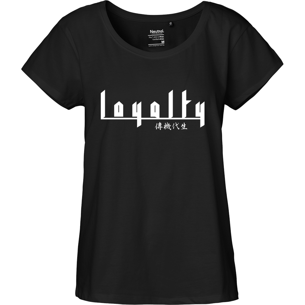 Markey Markey - Loyalty chinese T-Shirt Fairtrade Loose Fit Girlie - black