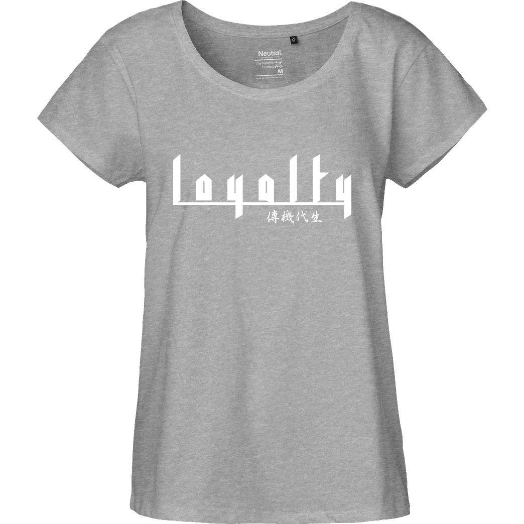 Markey Markey - Loyalty chinese T-Shirt Fairtrade Loose Fit Girlie - heather grey