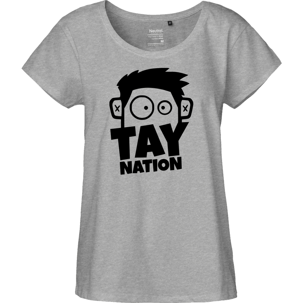 MasterTay MasterTay - Tay Nation 2.0 T-Shirt Fairtrade Loose Fit Girlie - heather grey