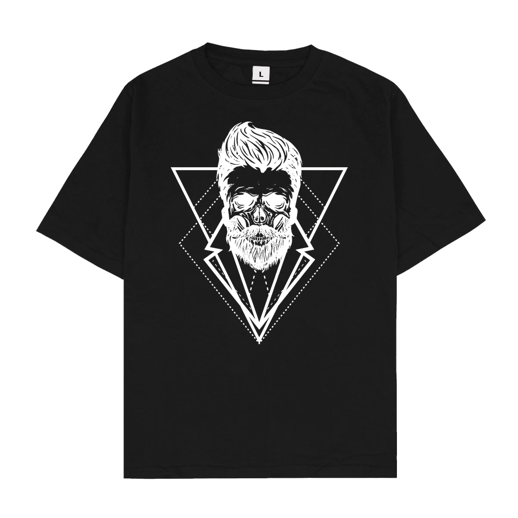 Mien Wayne Mien Wayne - Hipsterskull T-Shirt Oversize T-Shirt - Black