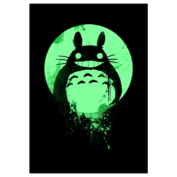 Mien Wayne - Totoro Art Print black