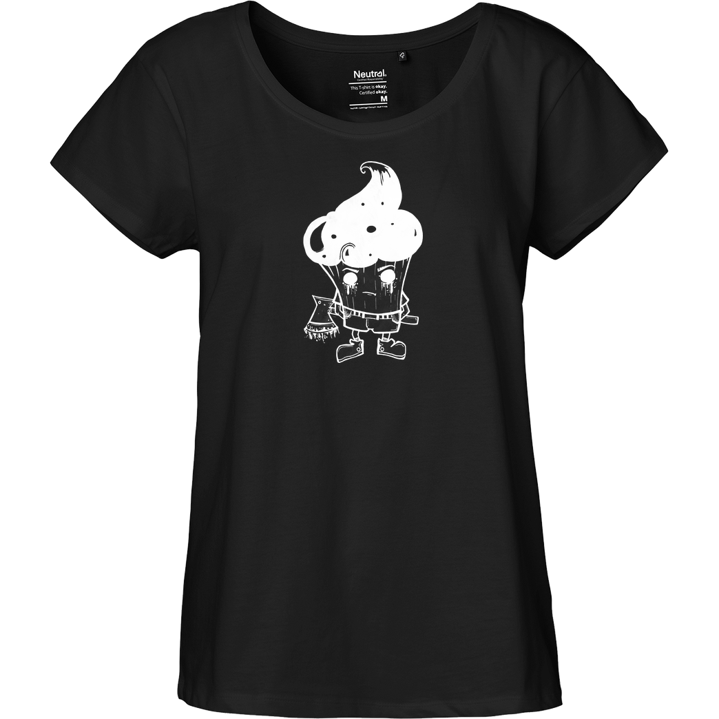 Mien Wayne Mien Wayne - Zombie Cupcake T-Shirt Fairtrade Loose Fit Girlie - black