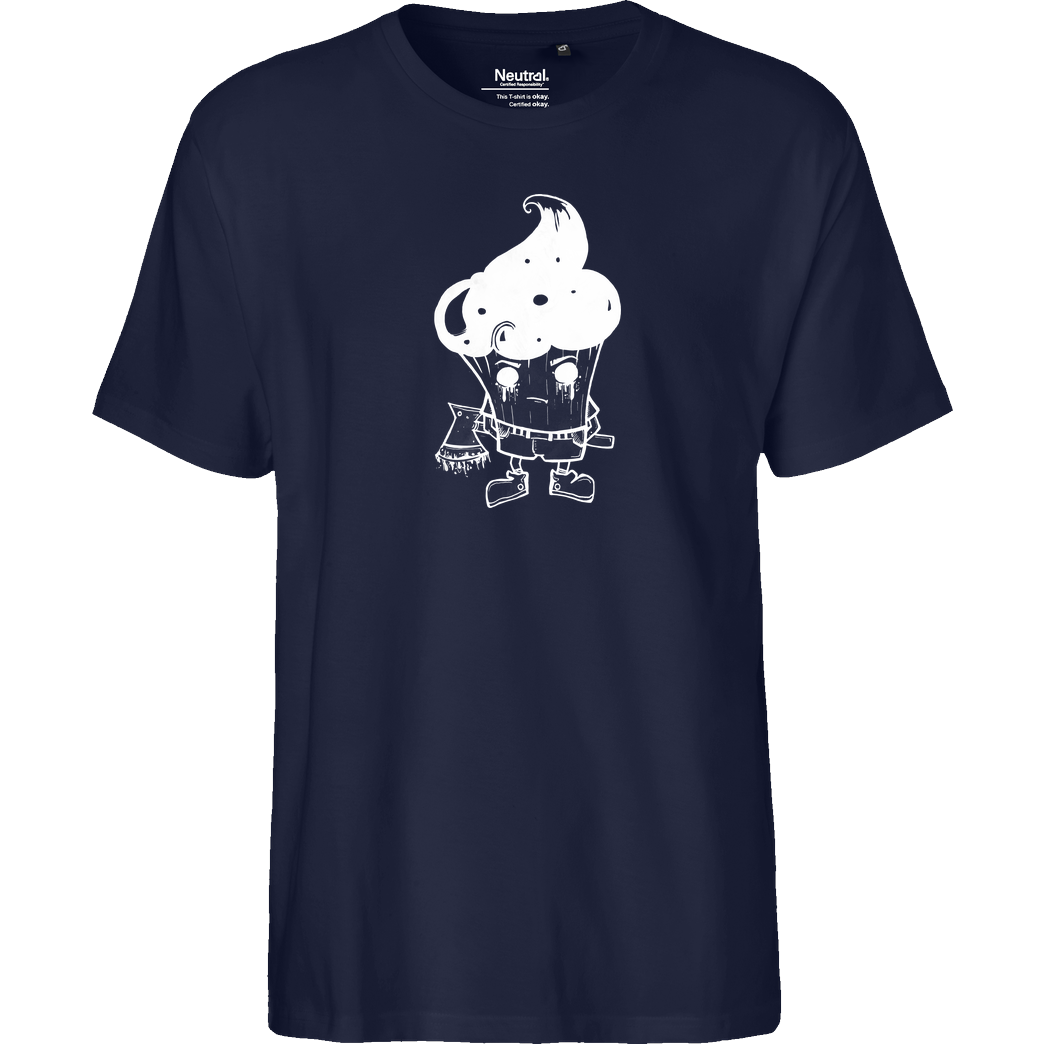 Mien Wayne Mien Wayne - Zombie Cupcake T-Shirt Fairtrade T-Shirt - navy