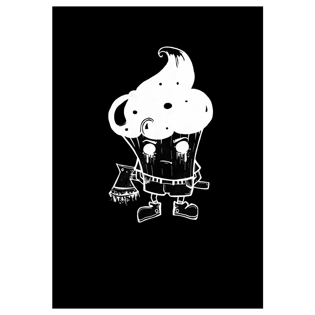 Mien Wayne Mien Wayne - Zombie Cupcake Druck Art Print black