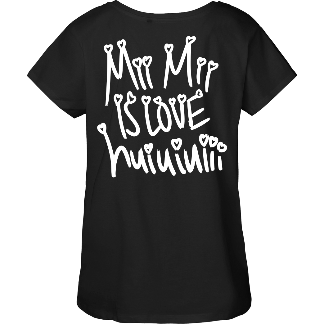 Mii Mii MiiMii - is love T-Shirt Fairtrade Loose Fit Girlie - black