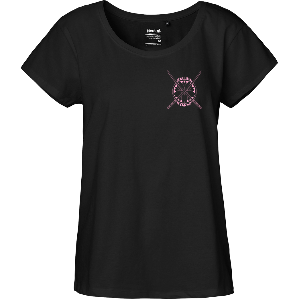 Nyalina Nyalina - Katana pink T-Shirt Fairtrade Loose Fit Girlie - black