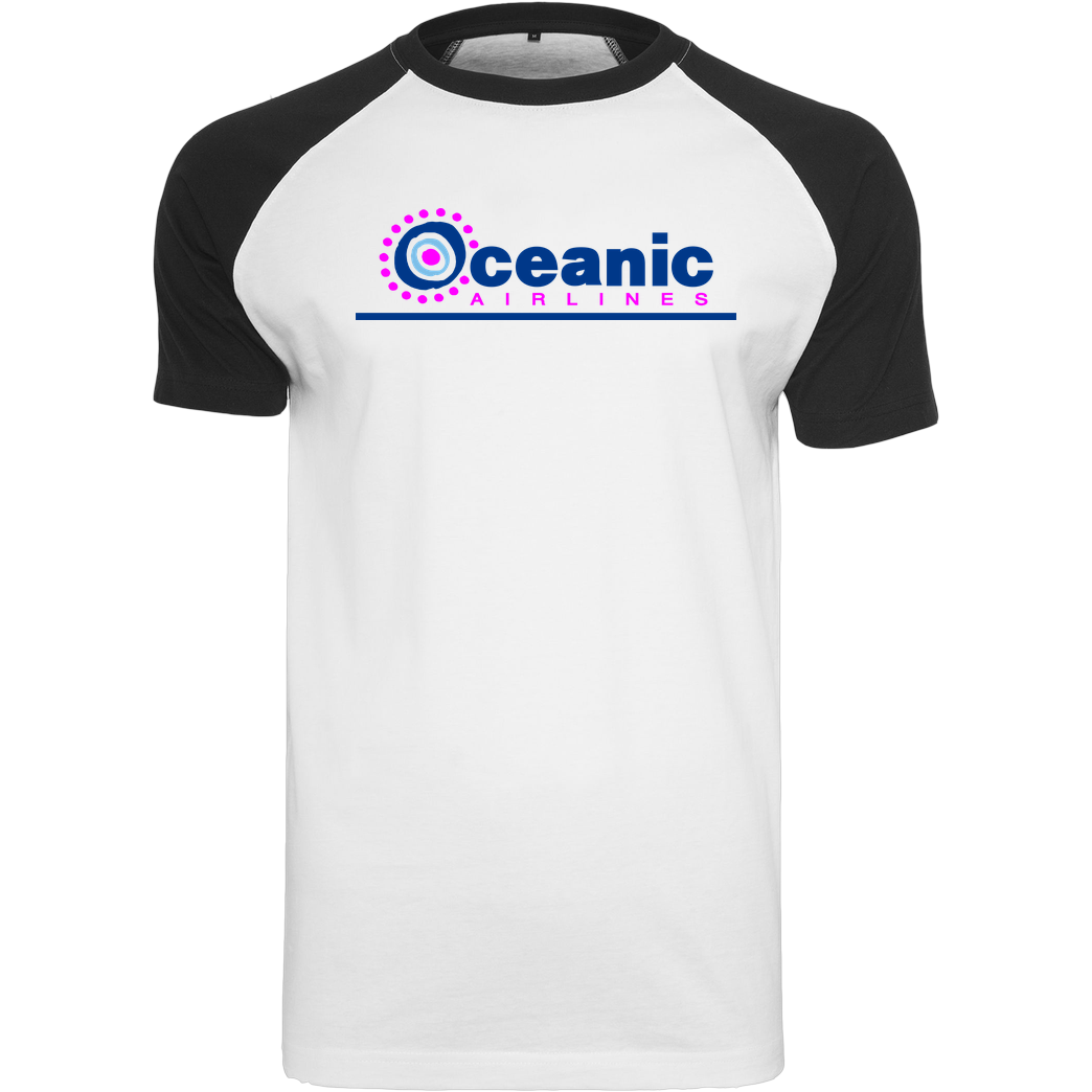None Oceanic Airlines T-Shirt Raglan Tee white