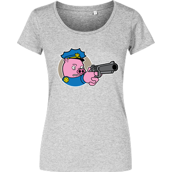 Piggy Cop Girlshirt heather grey