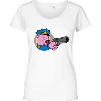 Piggy Cop Girlshirt weiss