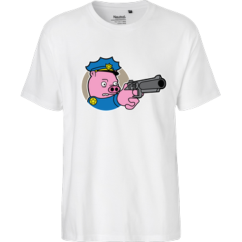 Piggy Cop Fairtrade T-Shirt - white