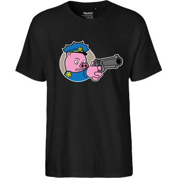 Piggy Cop Fairtrade T-Shirt - black