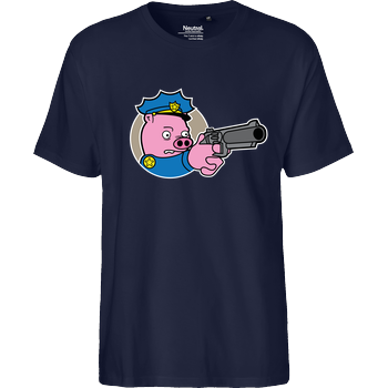 Piggy Cop Fairtrade T-Shirt - navy