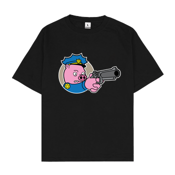 Piggy Cop Oversize T-Shirt - Black