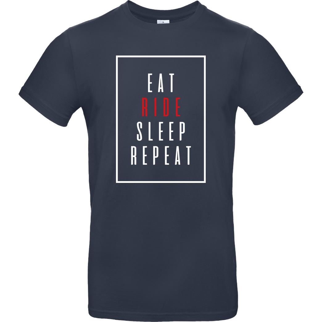 Ride-More Ridemore - Eat Sleep T-Shirt B&C EXACT 190 - Navy