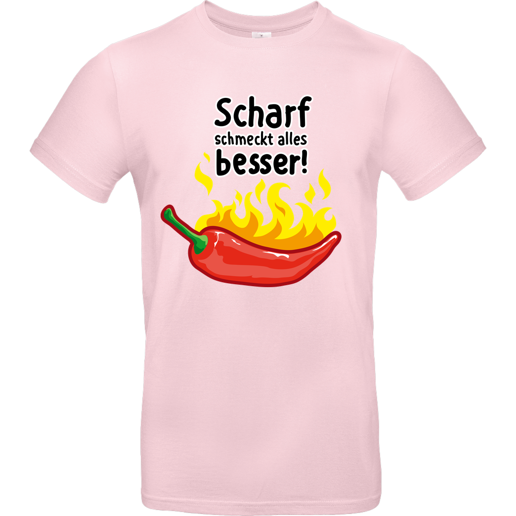 Kopfzirkus Scharf schmeckt Alles besser T-Shirt B&C EXACT 190 - Light Pink