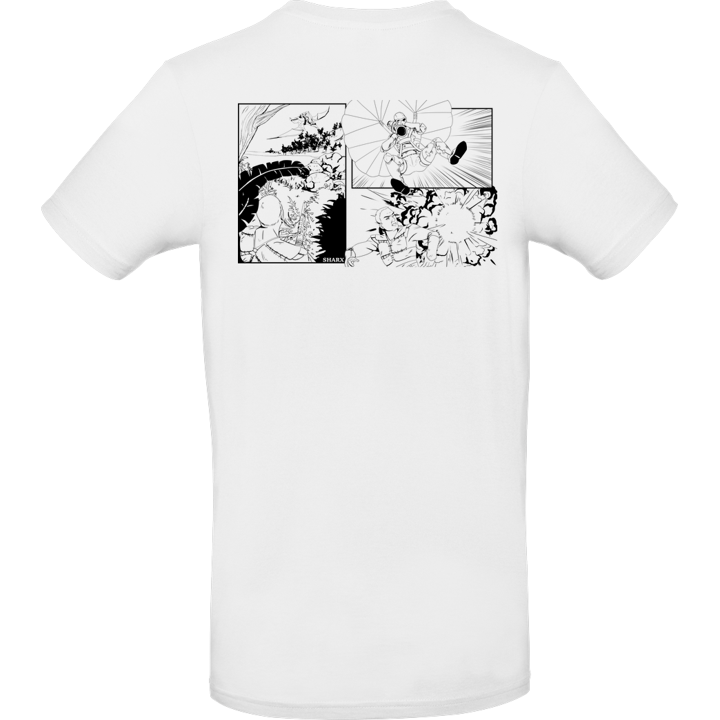 Sharx Sharx - Logo&Comic - Black T-shirt T-Shirt B&C EXACT 190 -  White
