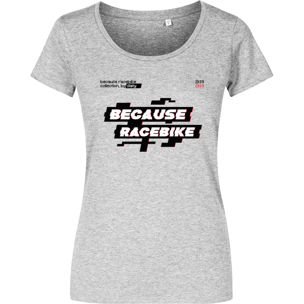 Slaty Slaty - Because Racebike Arcade T-Shirt Girlshirt heather grey