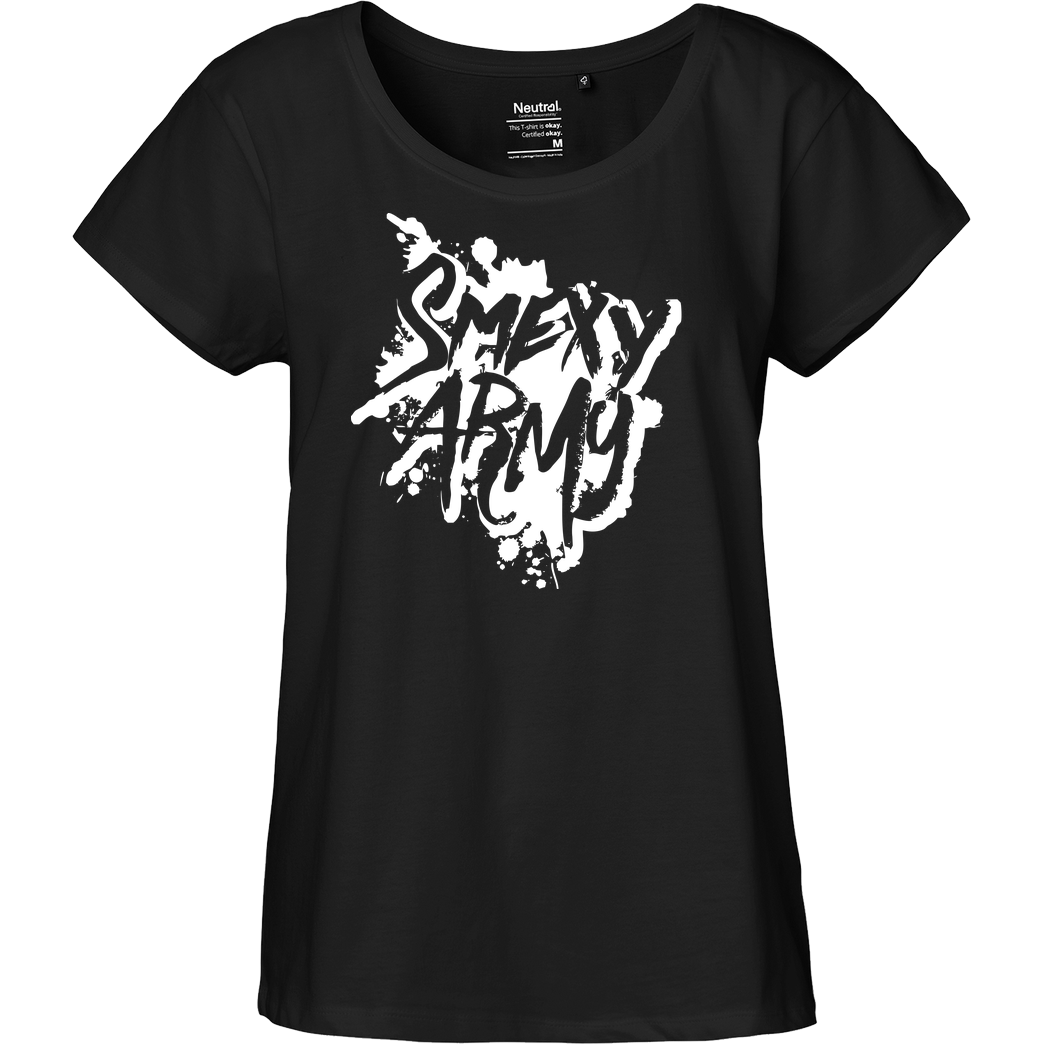 Smexy Smexy - Army T-Shirt Fairtrade Loose Fit Girlie - black
