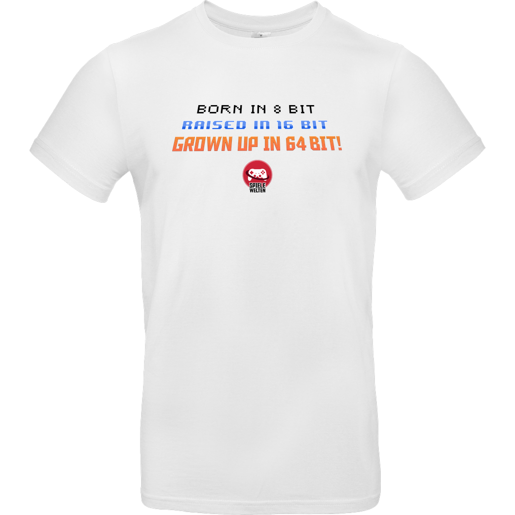 Spielewelten Spielewelten - Born in 8 Bit T-Shirt B&C EXACT 190 -  White