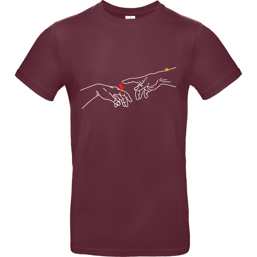 byStegi Stegi - Hände T-Shirt B&C EXACT 190 - Burgundy