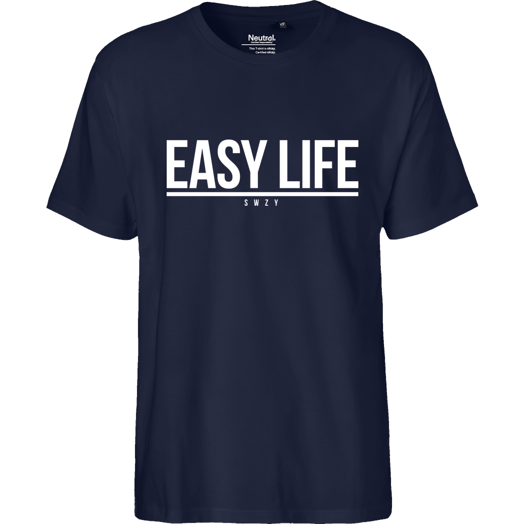 None Sweazy - Easy Life T-Shirt Fairtrade T-Shirt - navy