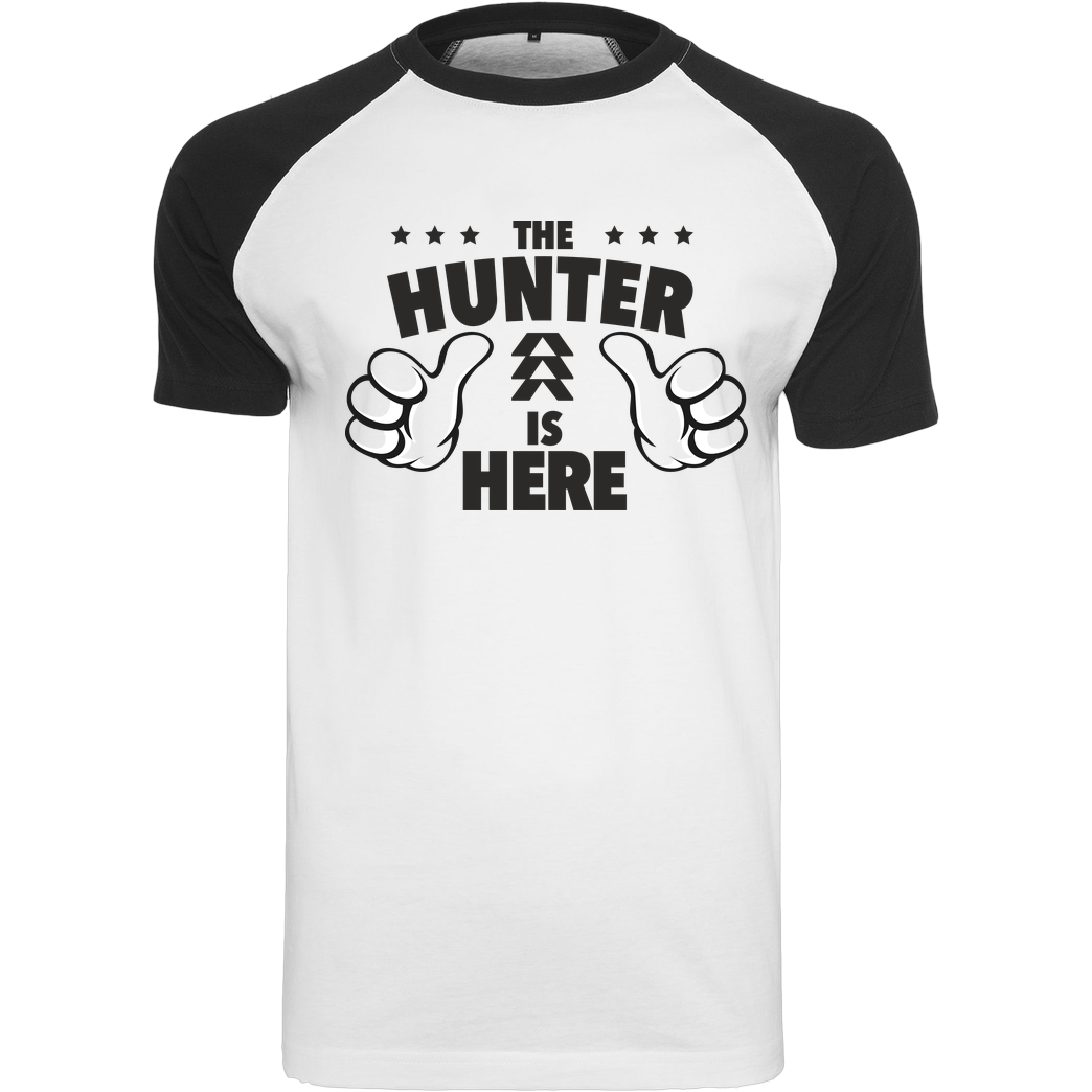 bjin94 The Hunter is Here T-Shirt Raglan Tee white
