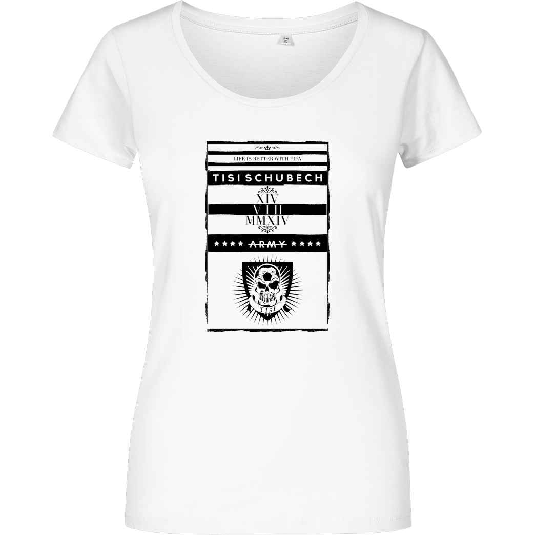 TisiSchubecH TisiSchubecH - Skull Logo T-Shirt Girlshirt weiss