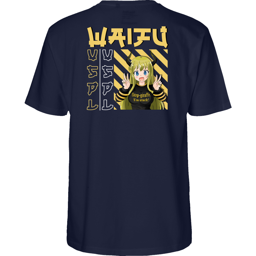Vaspel Vaspel - Waifu-White T-Shirt Fairtrade T-Shirt - navy