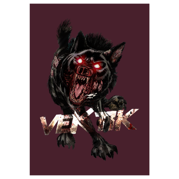 veKtik - Hellhound Art Print burgundy