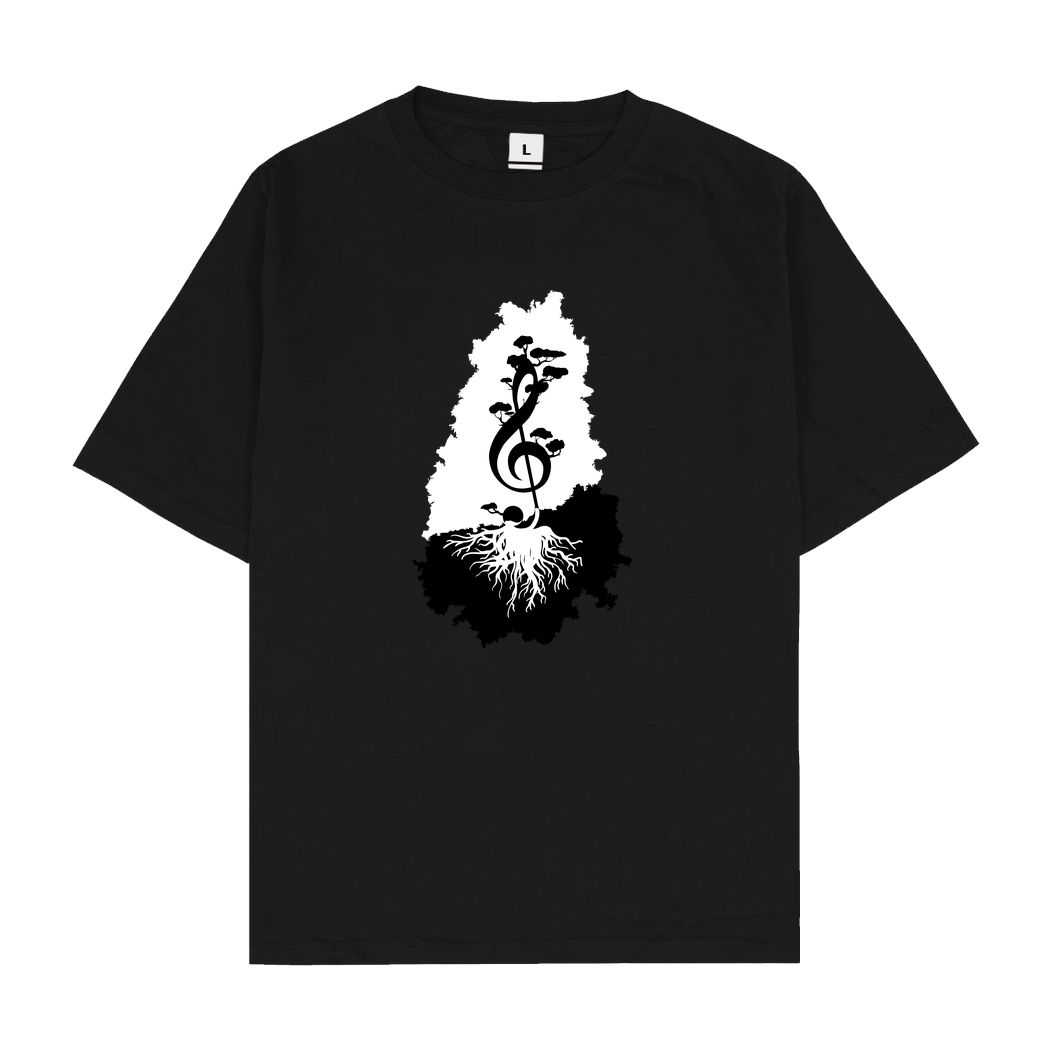 Lone Lobo treble clef T-Shirt Oversize T-Shirt - Black