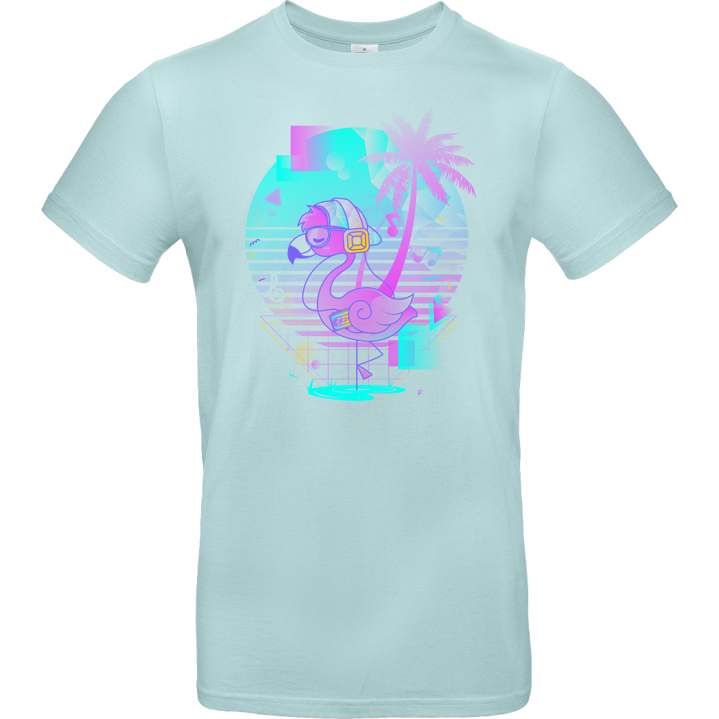Donnie Art Wavy Flamingo T-Shirt B&C EXACT 190 - Mint