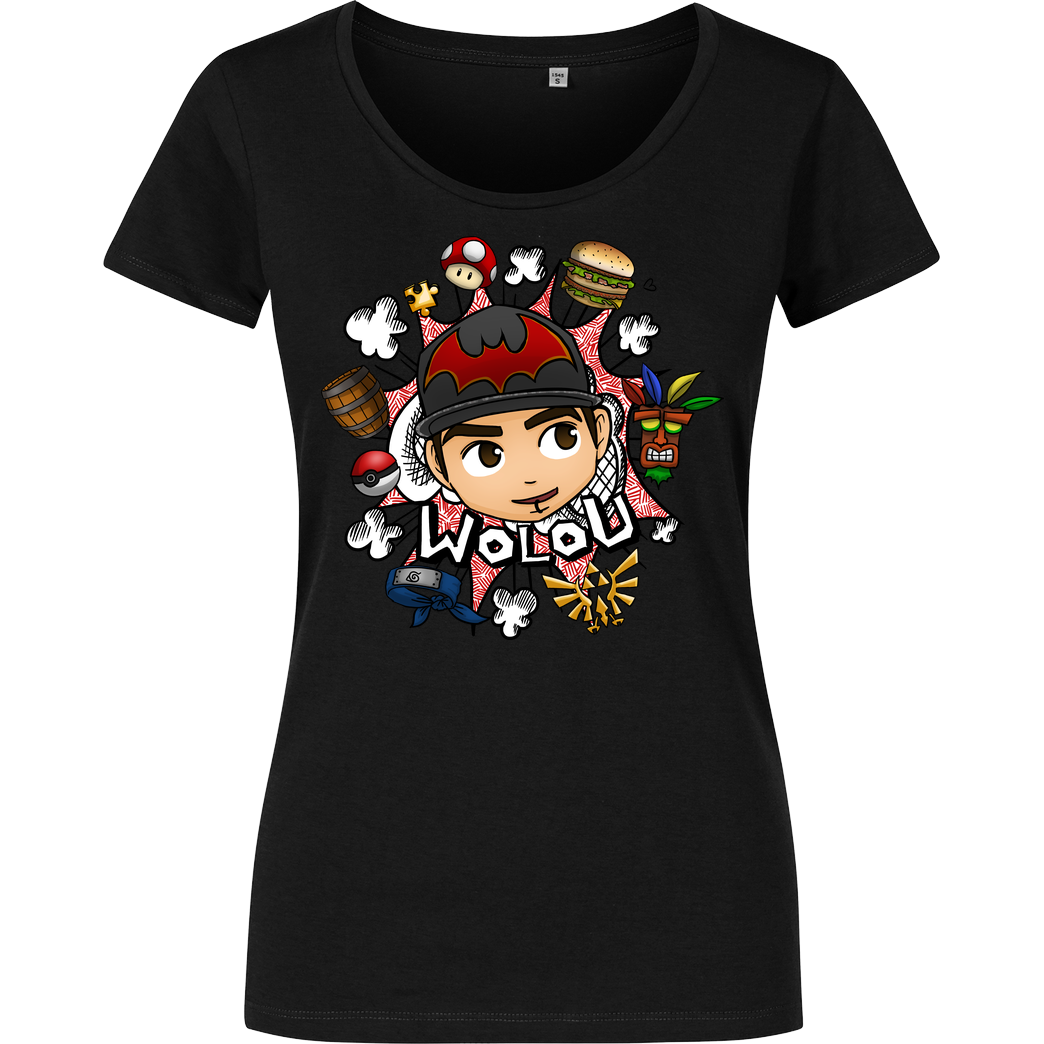 WoloU Wolou - Logo T-Shirt Girlshirt schwarz