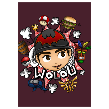 Wolou - Logo Art Print burgundy