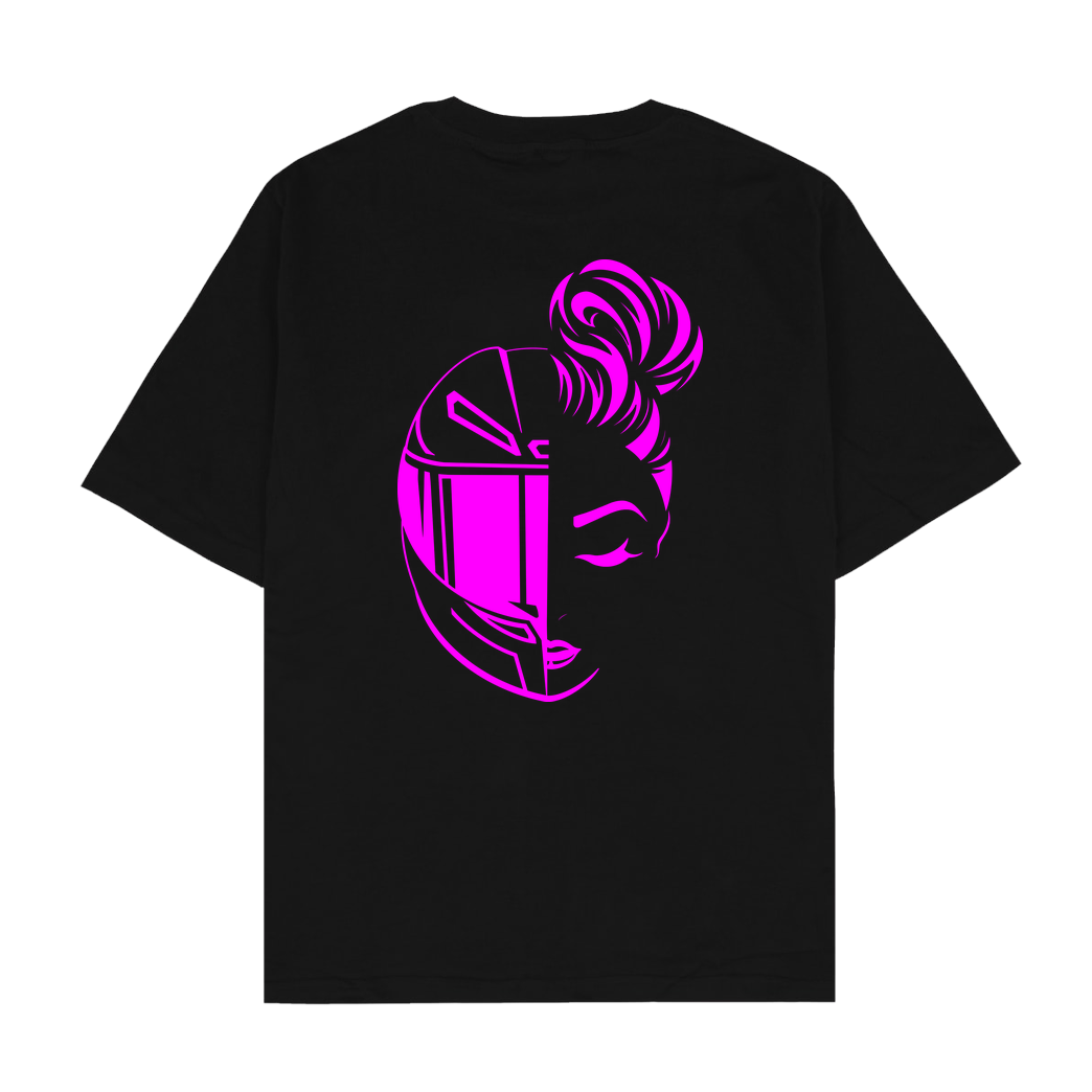 XeniaR6 XeniaR6 - Sportler-Logo T-Shirt Oversize T-Shirt - Black