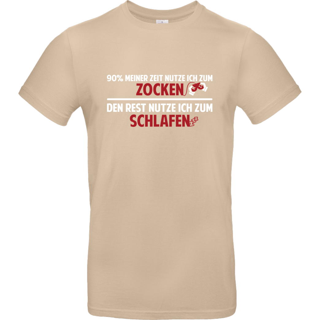 IamHaRa Zocker Zeit T-Shirt B&C EXACT 190 - Sand
